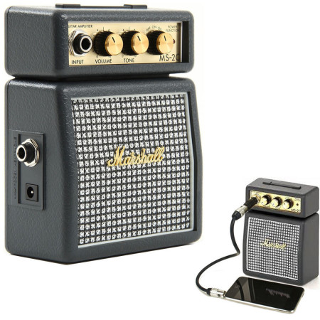 MICRO AMPLI MARSHALL MS2 POUR GUITARE 1W CLASSIC  A PILES 